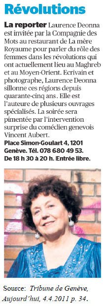 Laurence Deonna - article dans La Tribune de Genève